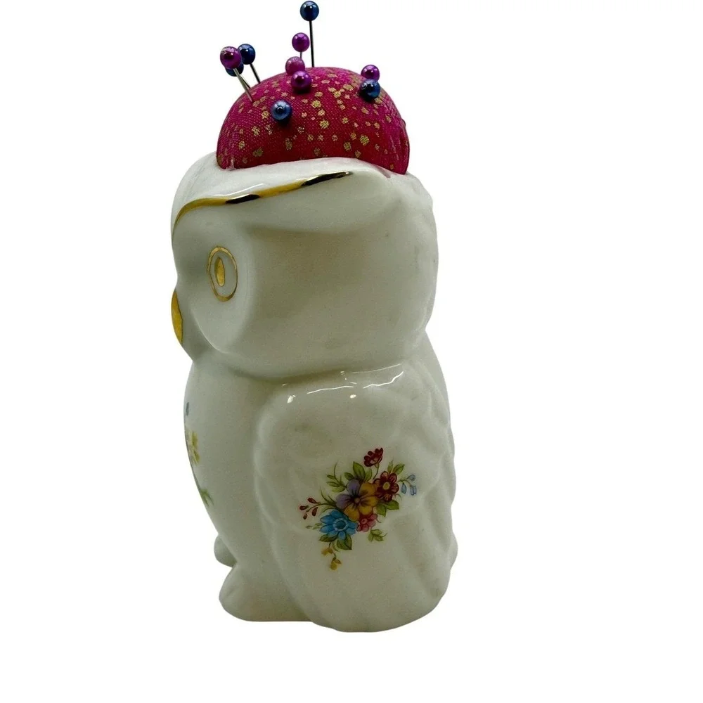 Owl Pincushion Porcelain 5.5